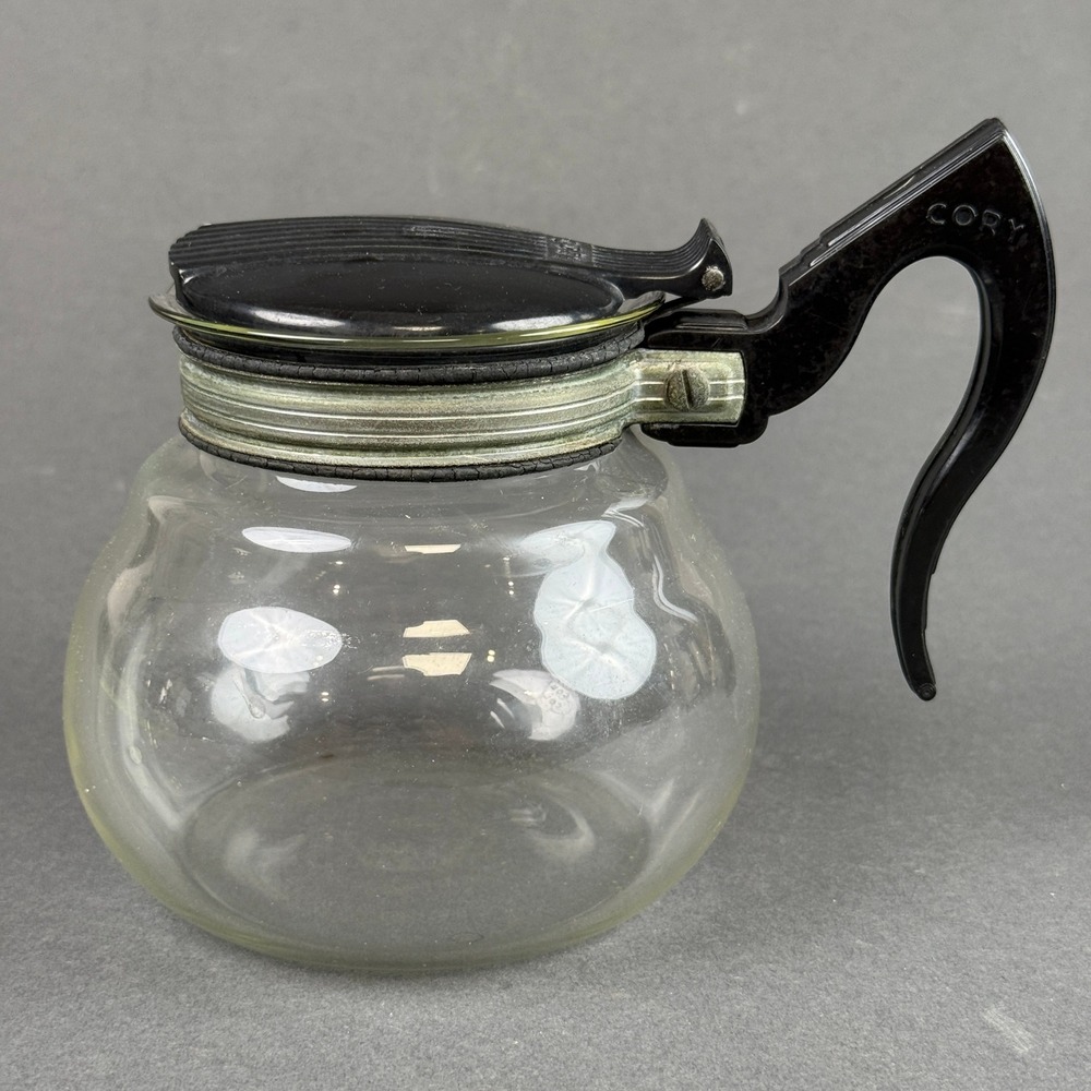 Vintage Cory DYL Glass Coffee Server Decanter Black Bakelite Handle Part